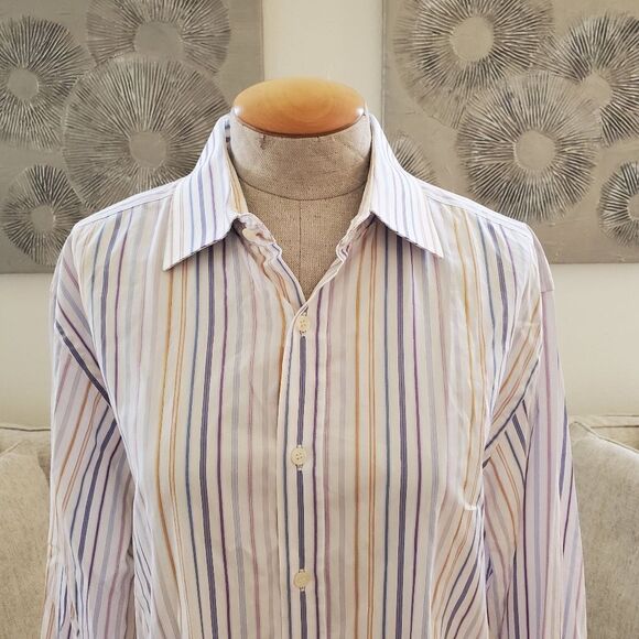 Paul Smith London Striped Button-Up Long Sleeve Dress Shirt SZ 16.5/42 - Picture 2 of 11